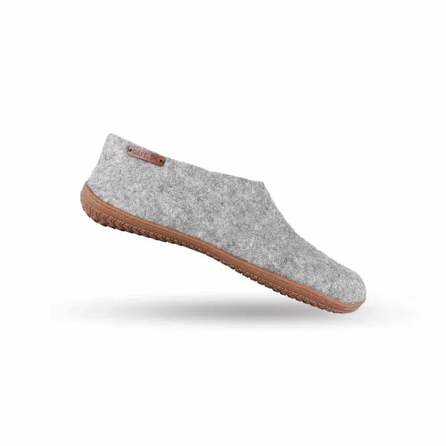 SHUS ulltøfler med høy hælkappe og gummisåle, 100 % ull, unisex produktbilde
